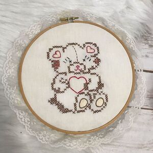 Hand Crafted‎ Teddy Bear Embroidery Wall Decor